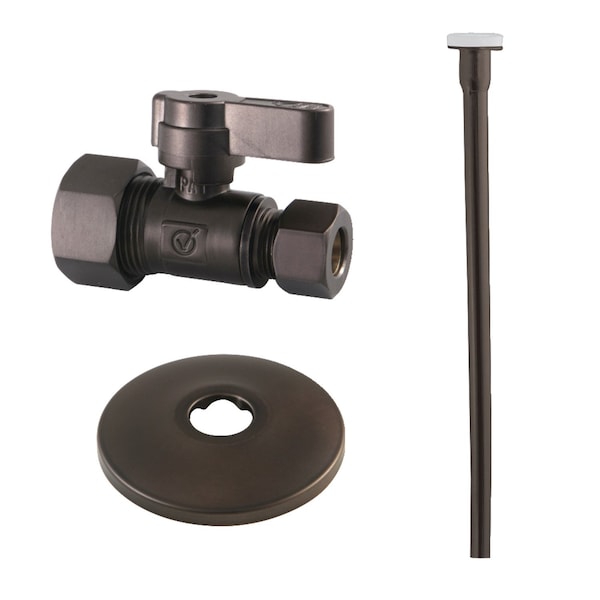 Toilet Supply Kit, 58 OD x 38 OD Comp Straight Valve, Oil Rubbed Bronze